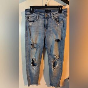 Judy Blue Light Wash Distressed Skinny Jeans Size 9